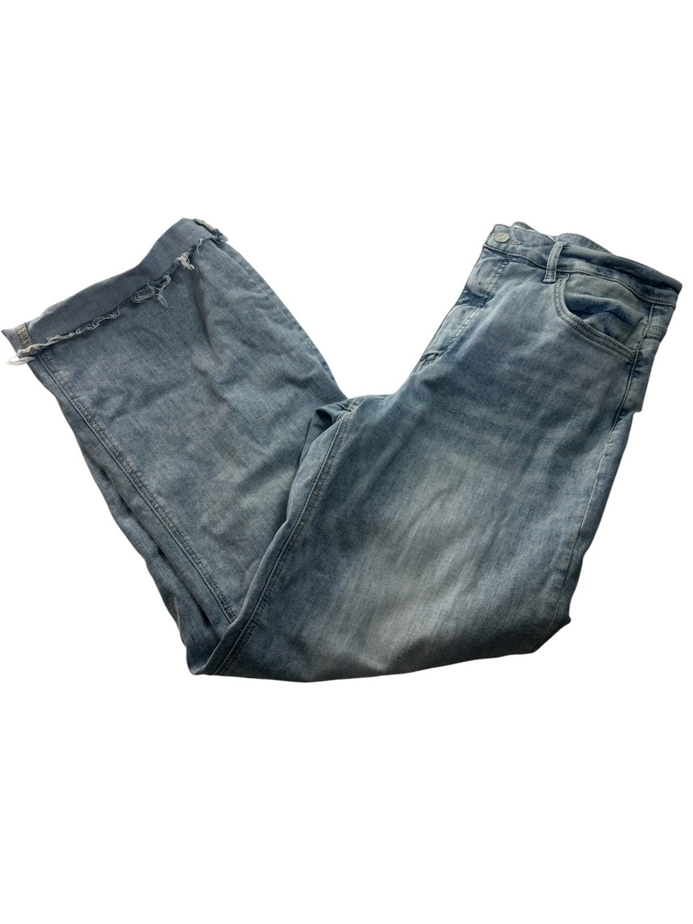 Lovervet by Vervet High Rise Wide Leg Women’s 32/15 Raw Distressed Denim